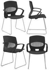 Designer modern chair for home or cafe. Isolated from the background. Interior element. From different angles