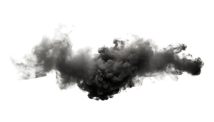 black smoke isolated on transparent background cutout - obrazy, fototapety, plakaty