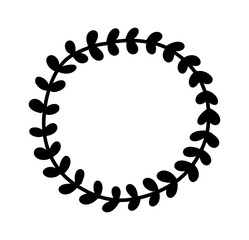 Obraz premium Circle floral wreath. Wedding round botanical frame with leaves. Vector flower decorative laurel.