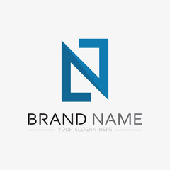 N Letter and font  Logo Template