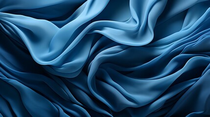 Uma tela de tecido domina o quadro, sua textura uma sinfonia tátil. Um denim azul rico apresenta sua trama familiar, criando colinas e vales de fios. Cada fio é parte da composição maior. - obrazy, fototapety, plakaty