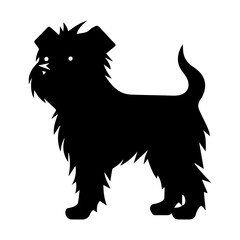Affenpinscher Dog Vector Silhouette, Generative AI.