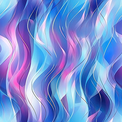 Seamless abstract purple and blue decorative waves background, ai generative
