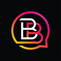 letter Bb talk logo template, letter Bb talk logo vector