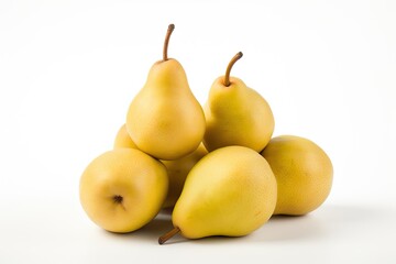 Ripe Pears: Fresh, Sweet, and Healthy Fruit Group on a White Background
