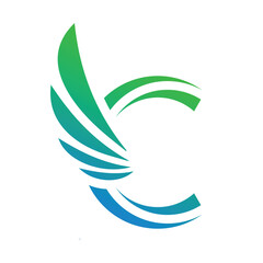letter c wings logo template, letter c wings logo vector element