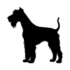 Airedale Terrier Dog Vector Silhouette, Generative AI.