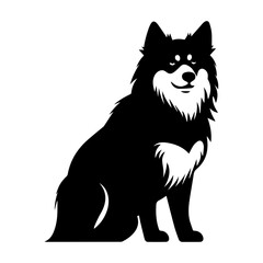 Fototapeta premium Alaskan Malamute Dog Vector Silhouette, Generative AI. 