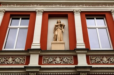 Krakowska street in Tarnowskie Gory, Poland