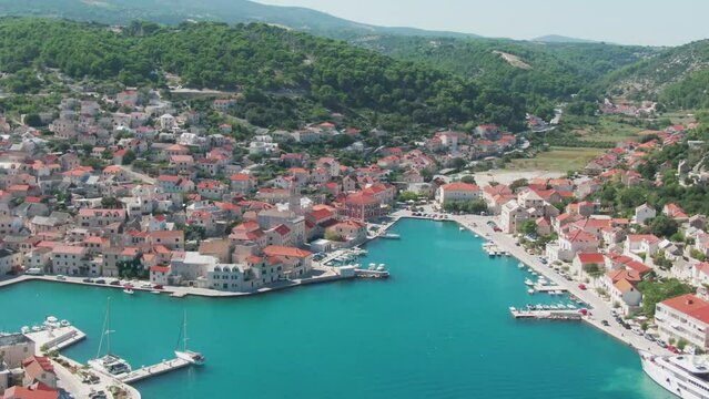 beautiful cityscape of Pucisca on the island of Brac in Croatia