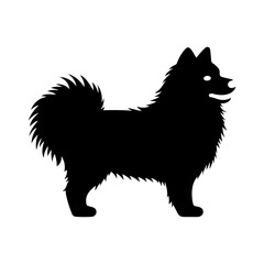 Obraz premium American Eskimo Dog Vector Silhouette, Generative AI.
