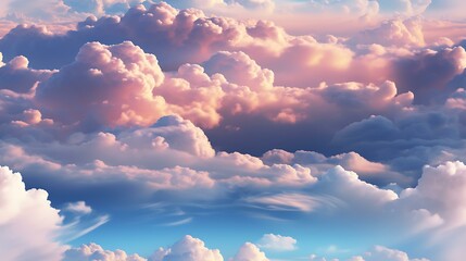 Céu com nuvens de algodão