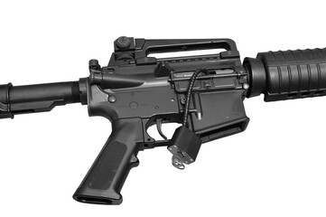 gun with chamber lock showing gun safety on transparent background