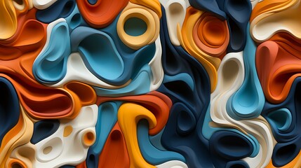Quadro abstrato de formas e cores