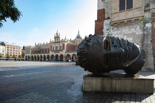 sculpture Eros Bendato on Market Square in Krakow,  Poland