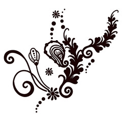 Mandala pattern back and White 