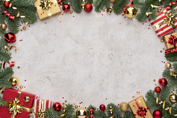 Christmas Background with Decoration Frame
