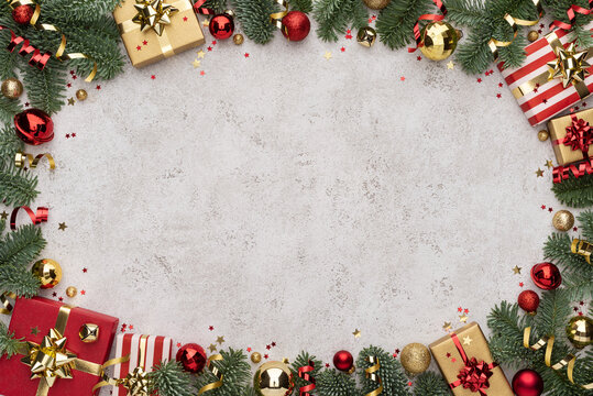 Christmas Background with Decoration Frame
