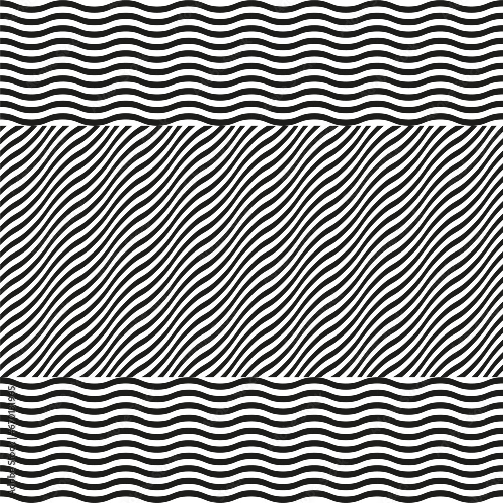 Poster Modern abstract geometric contemporary vector seamless diagonal pattern with simple elements and shapes. Graphic black and white minimalist background.