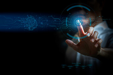 Network security and privacy lock icon to protect data Internet network security technology, AI technology in daily life