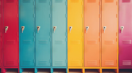 colorful cabinets or lockers
