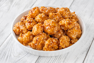 Bowl of orange chicken