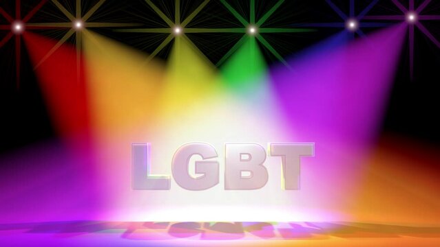 Color volume lights text glass LGBT 4k