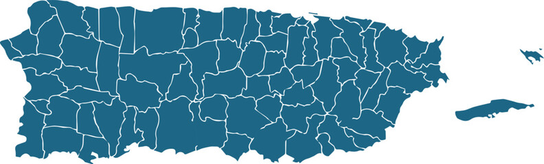 vector map of Puerto Rico light blue color