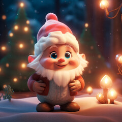 Cute Christmas Gonks on the background of a Christmas picture 