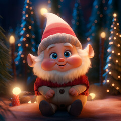 Cute Christmas Gonks on the background of a Christmas picture
