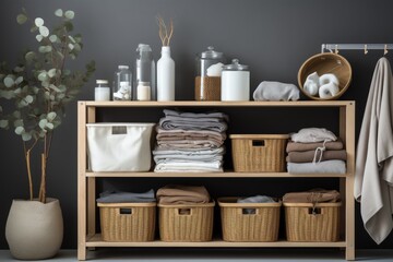 home small area organize with storage shelf drawer smart area management home detail interior design concept