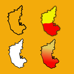 map with flag of kanataka 