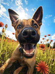 Belgian Malinois - Happy Dogs in a Meadow on a Sunny Day