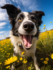 Border Collie - Happy Dogs in a Meadow on a Sunny Day