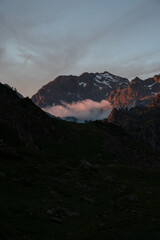 sunset in the mountains