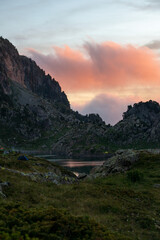 sunset over the lake