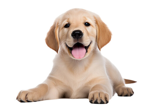 Puppy playing / motion isolated on transparent background