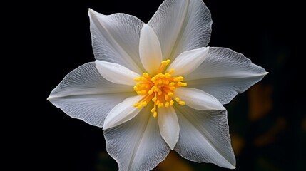 A macro photograph of a Starflower Daffodil in stunning
