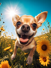 Chihuahua - Happy Dogs in a Meadow on a Sunny Day