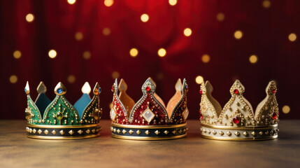 Wise Men from the East and Their Royal Crowns at Christmas