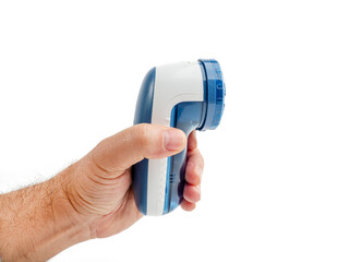 Machine for cutting granules and removing lint from fabric. A special device for removing lint and...