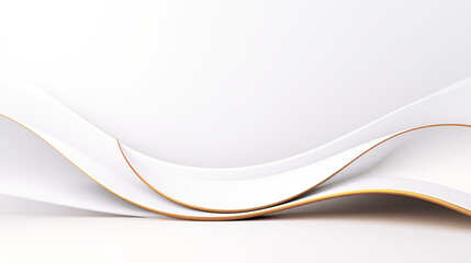 Obraz premium Abstract white and gold color background with wave line pattern, 3D illustration.