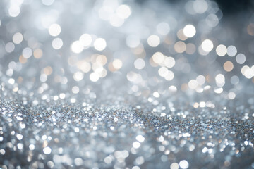 Shimmering Silver Glitter Background