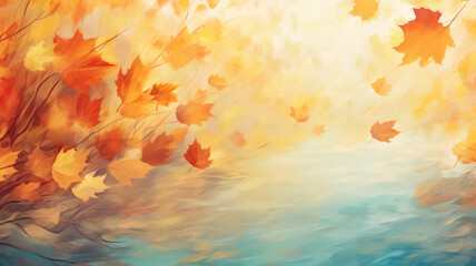 Naklejka na ściany i meble Autumnal Orange and Gold Background