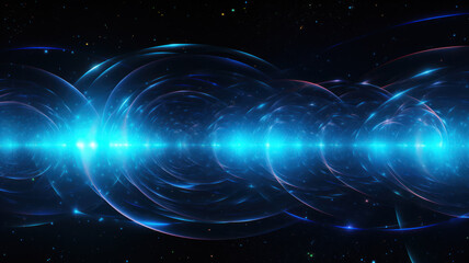 Obraz premium Circular Digital Lines with Colorful Turbulence