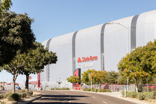 Glendale, AZ, USA - October 28, 2023: State Farm Stadium is home to the NFL's Arizona Cardinals