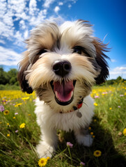 Tibetan Terrier - Happy Dogs in a Meadow on a Sunny Day