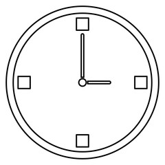 flat clock watch outline