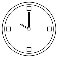 flat clock watch outline