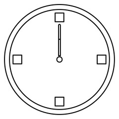 flat clock watch outline